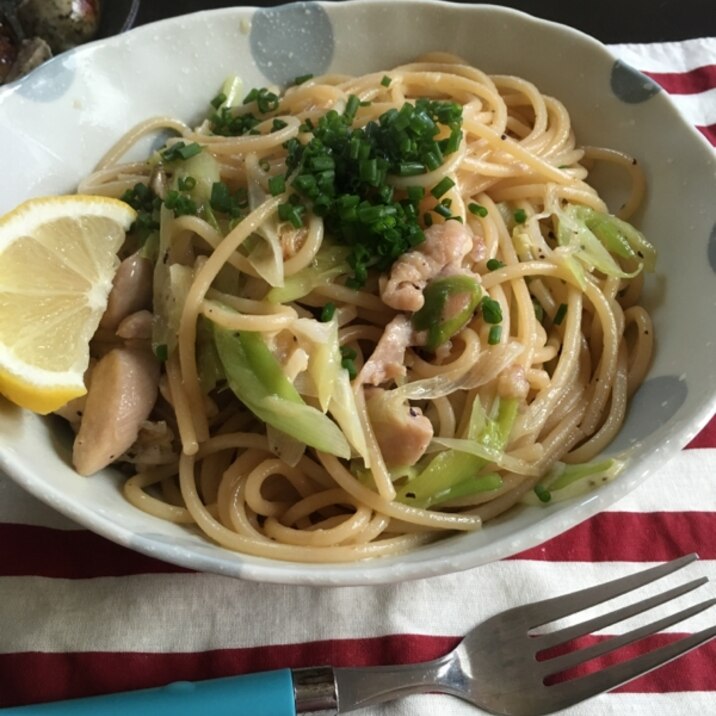 おうちパスタ屋♡ねぎ塩鶏パスタ